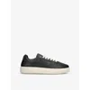 Represent Mens Black Initial Brand-embossed Leather Low-top Trainers In Black