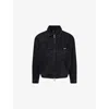 Represent Black Jacket With Classic Collar And Logo Patch On The Pocket In Denim Man