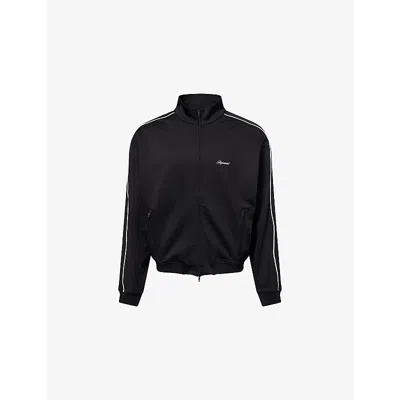 Represent Mens Logo-embroidered Jersey Track Top Black