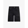 Represent Tailored Stone-washed Denim Bermuda Shorts In Black