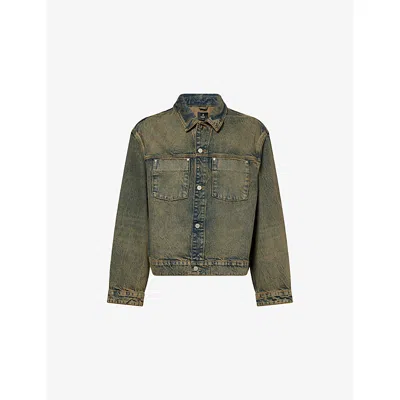 Represent Mens  Collared Denim Trucker Jacket In Blue