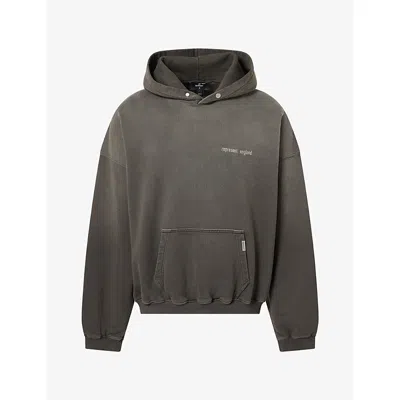 Represent Mens Brand-print Relaxed-fit Cotton Hoody Ash Xs