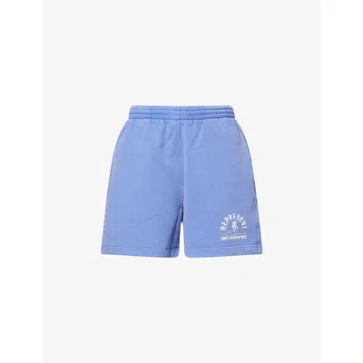 Represent Mens Competition Department Relaxed-fit Cotton Shorts Bright Blue Xxl
