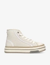 REPRESENT REPRESENT MEN'S CREAM COMB HTN X CHUNKY-LACE WOVEN HIGH-TOP TRAINERS