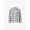 Represent Mens Check Waffle Cotton-flannel Shirt Dark Green In Multi