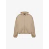Represent Mens Initial Boxy Zip-up Logo-embellished Cotton Hoody Dune In Neutral