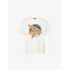 Represent White Crew Neck T-shirt With Graphic Print On Front And Back In Cotton Man In White