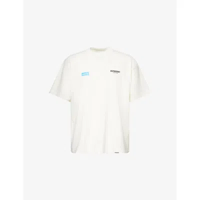 Represent Mens Flat White Oasis Owner Club Logo-embossed Cotton T-shirt Xl