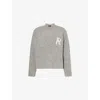 Represent Mens Logo-print Crewneck Alpaca Blend Jumper Grey In Gray