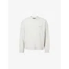 REPRESENT MENS ICE GREY MARL MARLED LOGO-EMBROIDERED KNITTED JUMPERS