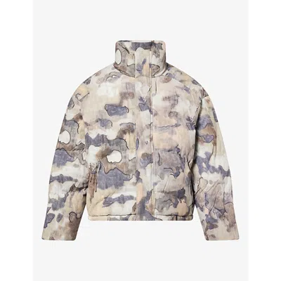Represent Mens Jawbreaker Shell Puffer Jacket Khaki Xs