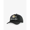 Represent Mens Jet Black Crest-embroidered Cotton Cap