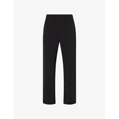 Represent Mens Jet Black Relaxed-fit Piped Woven Trousers
