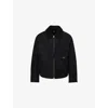 Represent Mens Jet Black Shearling Regular-fit Woven Jacket In Black