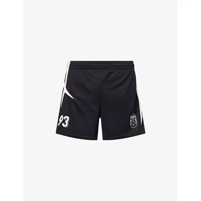 Represent Mens Jet Black Wc Star Football Woven Shorts In Multi