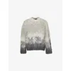 Represent Mens Light Grey Ombre Brushed Knitted Jumper In Gray