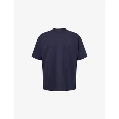 Represent Mens Initial Oversized Cotton-jersey T-shirt Midnight Navy In Blue