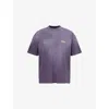 Represent Mens Plum Patron The Club Crewneck Cotton-jersey T-shirt Xl In Purple
