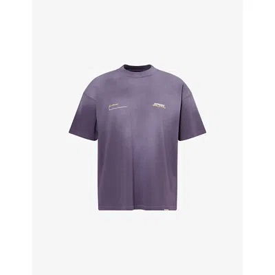 REPRESENT MENS PLUM PATRON THE CLUB CREWNECK COTTON-JERSEY T-SHIRT XS