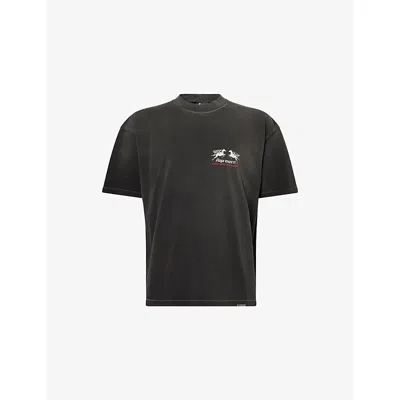 Represent Mens  24 Hour Service Graphic-print Cotton T-shirt In Black