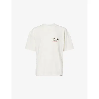 REPRESENT MENS FLAT WHITE 24 HOUR SERVICE GRAPHIC-PRINT COTTON T-SHIRT XXL