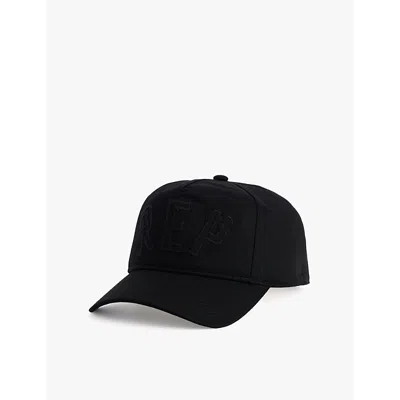 REPRESENT MENS APPLIQUÉ CURVED-PEAK COTTON CAP BLACK 