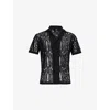 Represent Mens Crochet Semi-sheer Knitted Shirt Jet Black In Jet Black