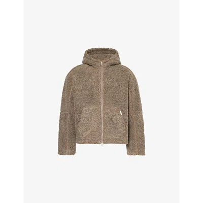 Represent Mens Rock Hooded Fleece Two-slip-pockets Oversized Woven Jacket