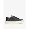 Represent Tumbled Leather Htn Sneakers In Black
