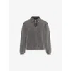 Represent Mens Vintage Grey Initial Boxy Oversized Quarter-zip Cotton-jersey Sweatshirt