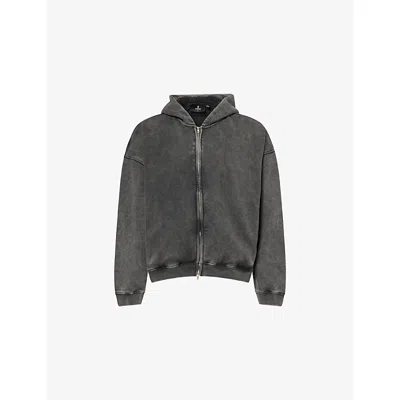 REPRESENT MENS REPRESENT INITIAL BOXY  ZIP-UP LOGO-EMBELLISHED COTTON HOODY