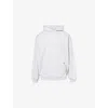Represent Mens Initial Kangaroo-pocket Relaxed-fit Cotton-jersey Hoody Ice Grey Marl In Ice Grey Marl