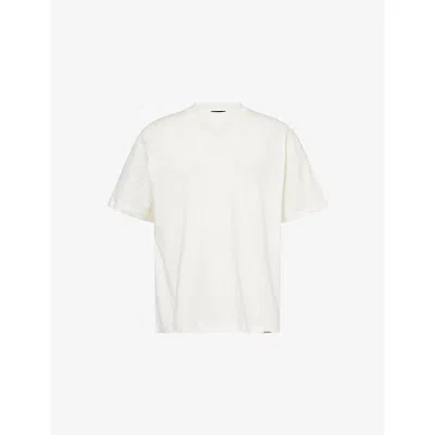 Represent Mens Initial Oversized Cotton-jersey T-shirt Flat White Xs