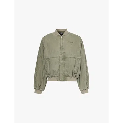 Represent Mens Khaki Inset Buttoned-pockets Relaxed-fit Cotton Jacket