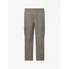 Represent Mens Dark Taupe Logo-embroidered Stretch-cotton Cargo Trousers In Gray