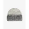 Represent Mens Light Grey Ombre Brushed Stretch-wool Blend Beanie In Gray