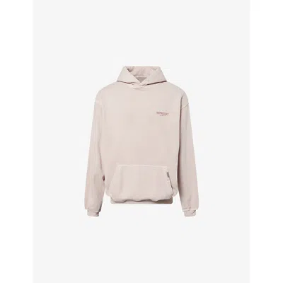 Represent Mens Dusty Mauve Owners Club Logo-print Cotton Hoody In Gray