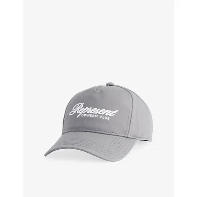 Represent Mens Slate Owners Club Script Cotton Cap In Gray