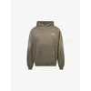 Represent Patron Of The Club Olive Green Hoodie With Front And Back Logo Print In Cotton Man In Washed Olive