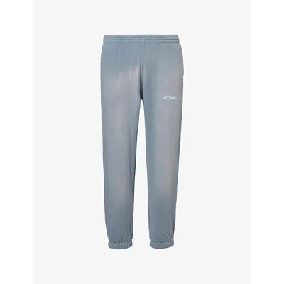 Represent Mens Patron Of The Club Brand-print Straight-leg Relaxed-fit Cotton-jersey Jogging Bottoms Washed Gr In Washed Grey