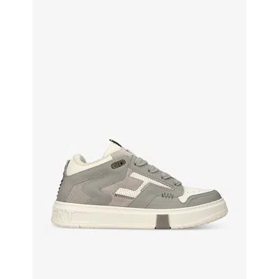 Represent Mens Grey Rmx Embossed-branding Leather Low-top Trainers Eur 40 / 6 Uk In Multicoloured