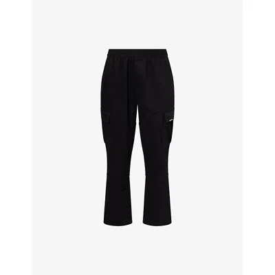 Represent Mens Standard Cargo Drawstring Stretch-cotton Trousers Black Xl