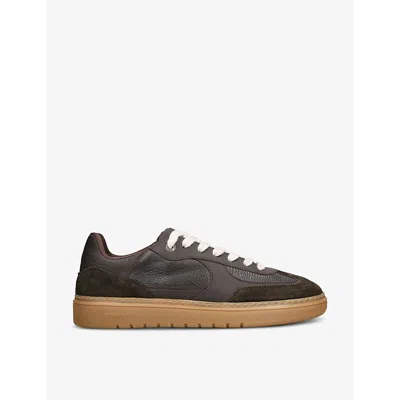 Represent Mens Virtus Leather And Suede Low-top Trainers Dark Brow In Dark Brown