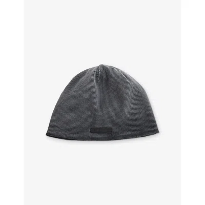 Represent Mens  Waffle Logo-patch Cotton Beanie In Vintage Black