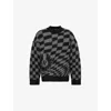 Represent Mens  X Belstaff Check-pattern Knitted Jumper In Shadow