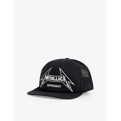 Represent Mens  X Metallica Mesh Woven Cap Black