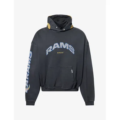 Represent Mens  X Nfl Los Angeles Rams Jersey Hoody In Black