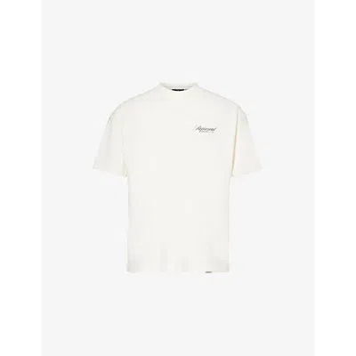 REPRESENT MENS FLAT WHITE SCRIPT LOGO-PRINT COTTON T-SHIRT XXS