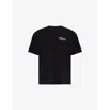 Represent Black Crewneck T-shirt With With Front And Back Owners Club Print In Cotton Man In Black