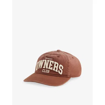 Represent Mens Sienna Owners Logo-embroidered Cotton Baseball Cap In Brown
